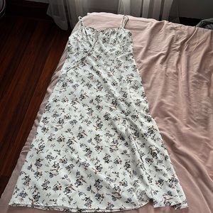 SHEIN Floral Print Tie Front Slit Thigh Cami Dress